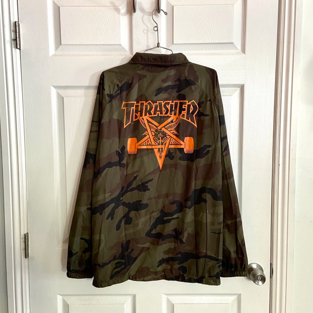 Thrasher camo button up jacket